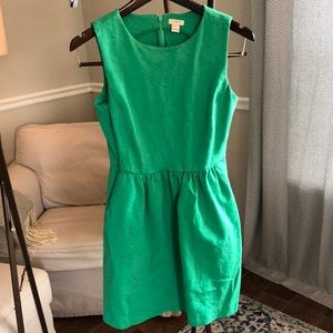 Green j crew factory cotton a-line dress